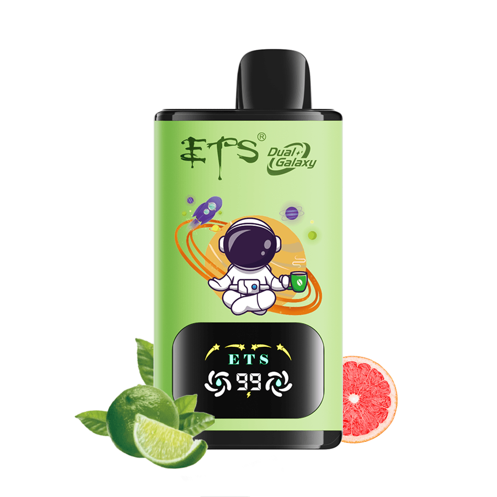 ETS Dual Galaxy 30000 bouffées Vape jetable 2 en 1, saveurs fruitées interchangeables, cigarette électronique rechargeable avec affichage numériq