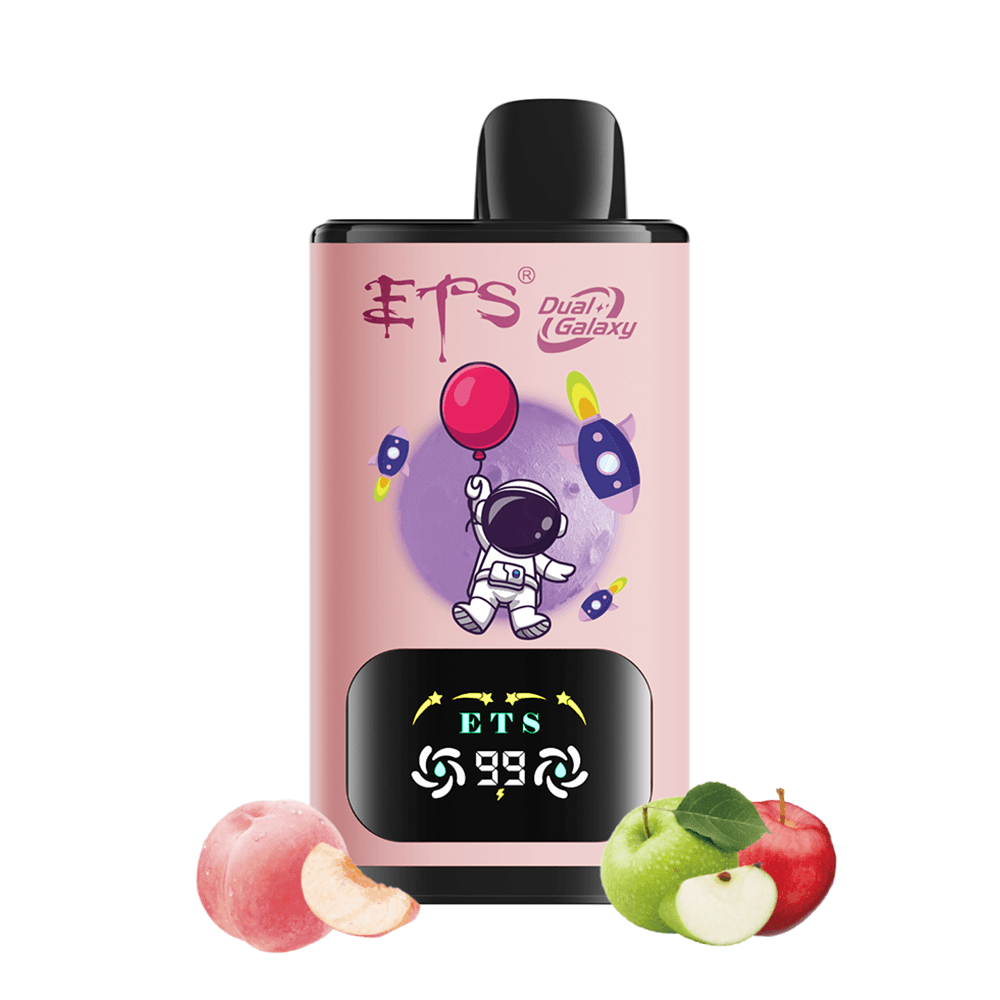 ETS Dual Galaxy 30000 bouffées Vape jetable 2 en 1, saveurs fruitées interchangeables, cigarette électronique rechargeable avec affichage numériq