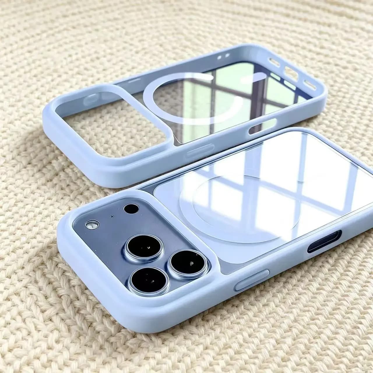 Compatible avec l'iPhone 18 Pro Max, coque magnétique transparente en silicone acrylique 17 pouces, couleur unie, effet peau.