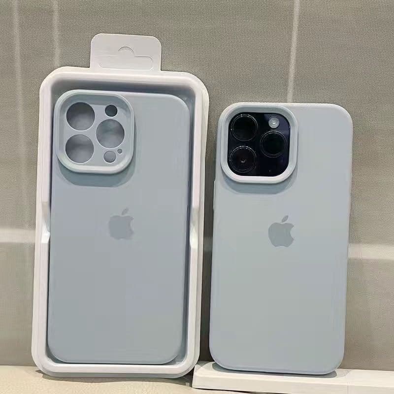 Coque en silicone solide pour iPhone 15 Pro Max, couleur liquide, avec étiquette 14 Pro, 13 Premium, 12 (pack complet)