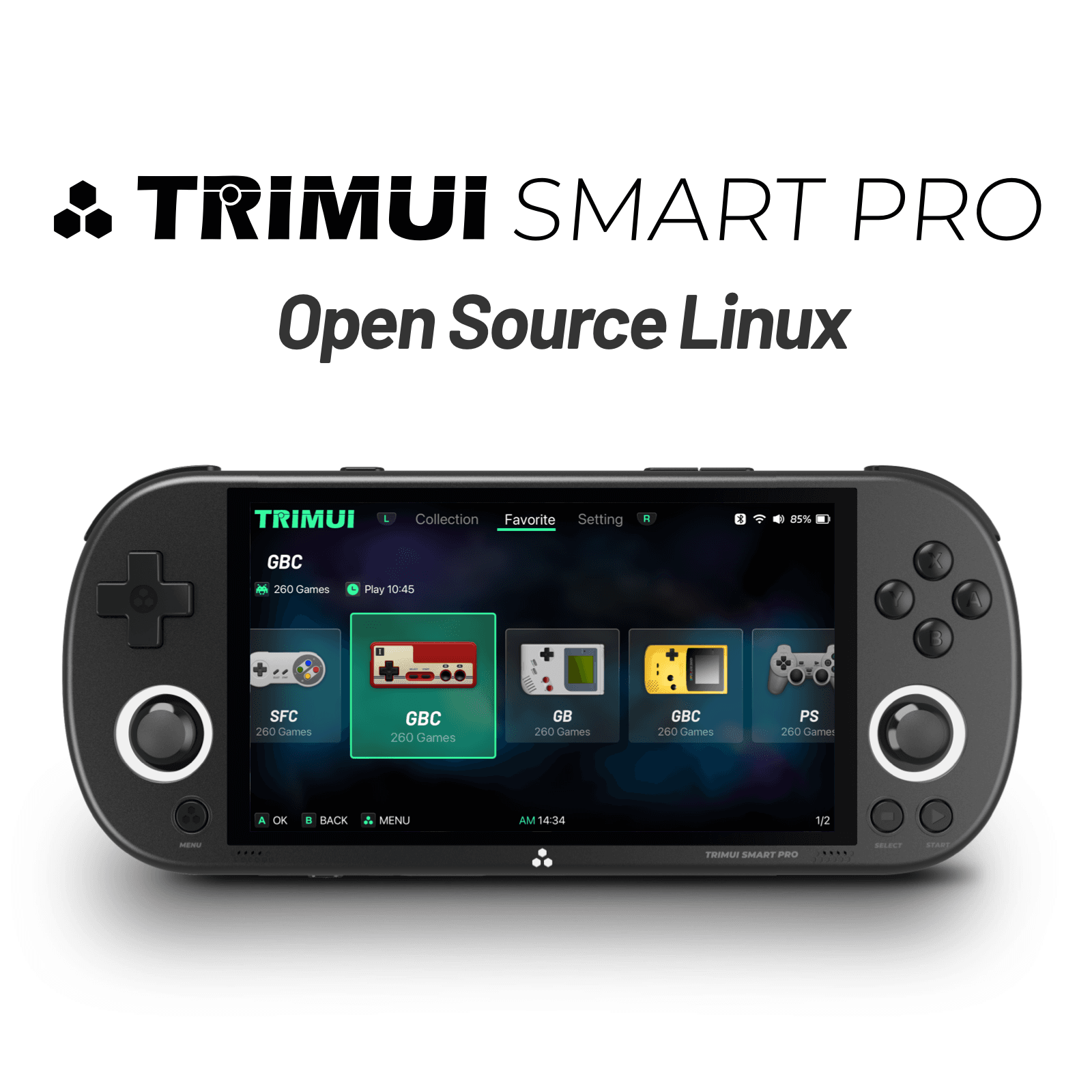 TRIMUI Smart Pro 0pen Source handheld Console Retro Arcade HD 4.96 inch Ips Screen Linux System Game Cnsole For Boy