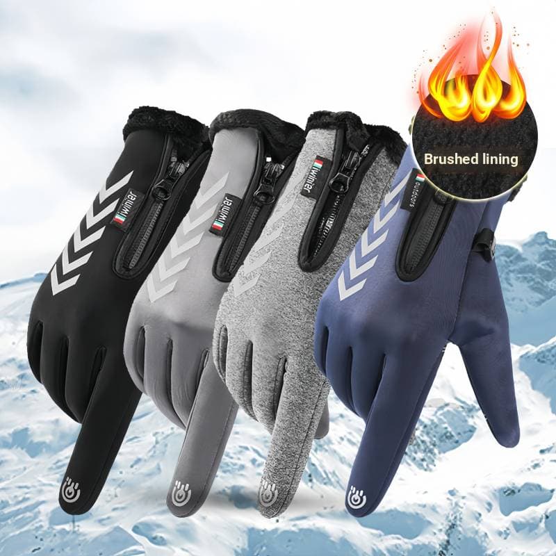 Men's Winter Thermal Gloves – Waterproof & Windproof With Fleece Lining For Driving, Cycling & Outdoor Work (Touchscreen Compatible, 4 Colors)