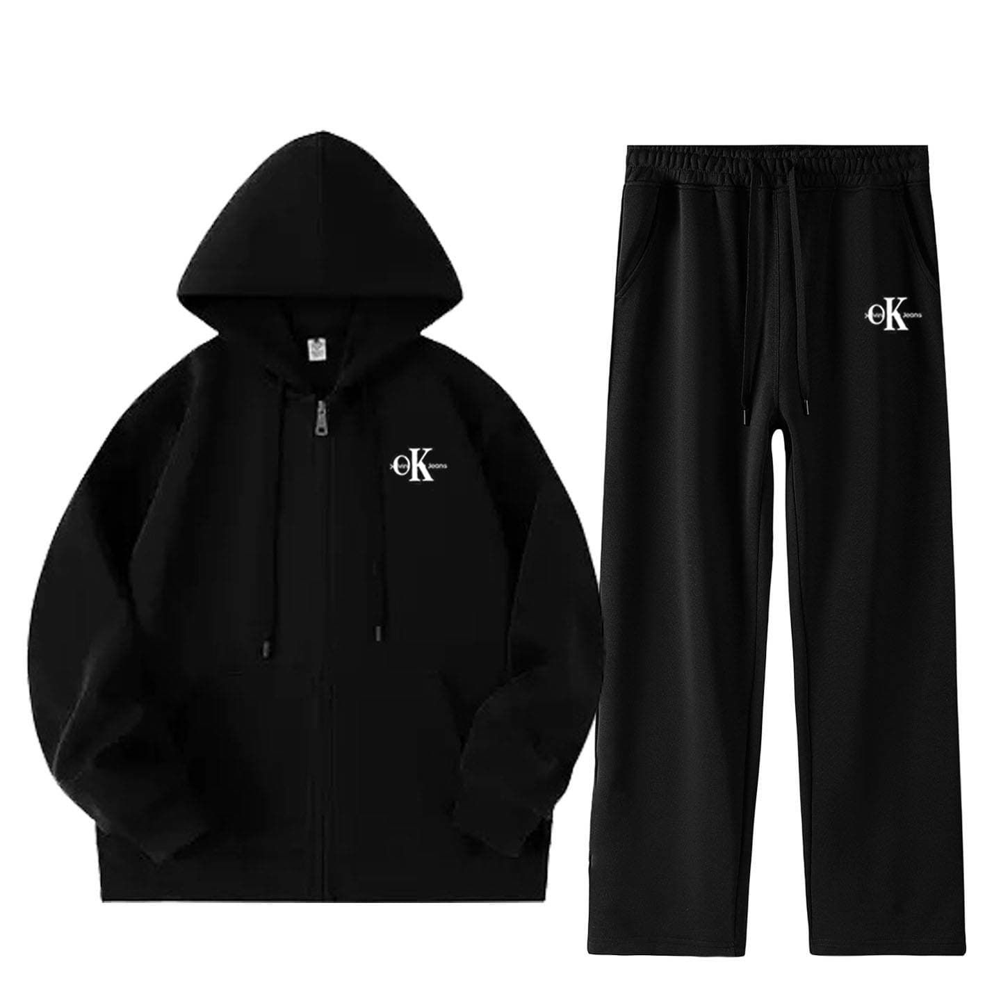 Sweat à capuche zippé en coton pour homme, manches longues, imprimé lettres tendance, noir, bleu, kaki, coupe classique