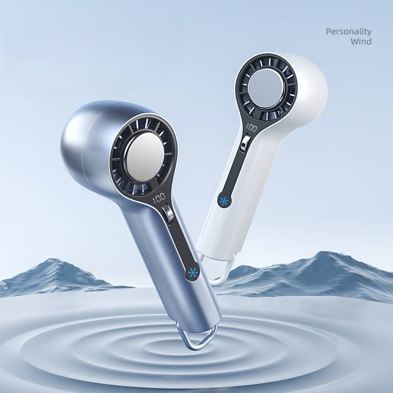 USB Rechargeable Handheld Cooling Fan Semiconductor Turbo Technology Digital Display & Adjustable Speed Compact For