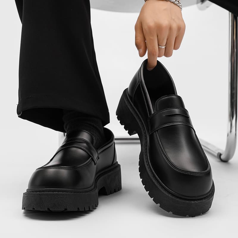 Zuoluo Footwear Industry - Z30 2024 Big Head Leather for Men's Leisure and Business, One Step Padded Bean Shoes
