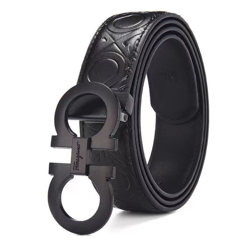 Ceinture en cuir à boucle lisse pour homme, style business, haut de gamme, tendance, élégante et durable