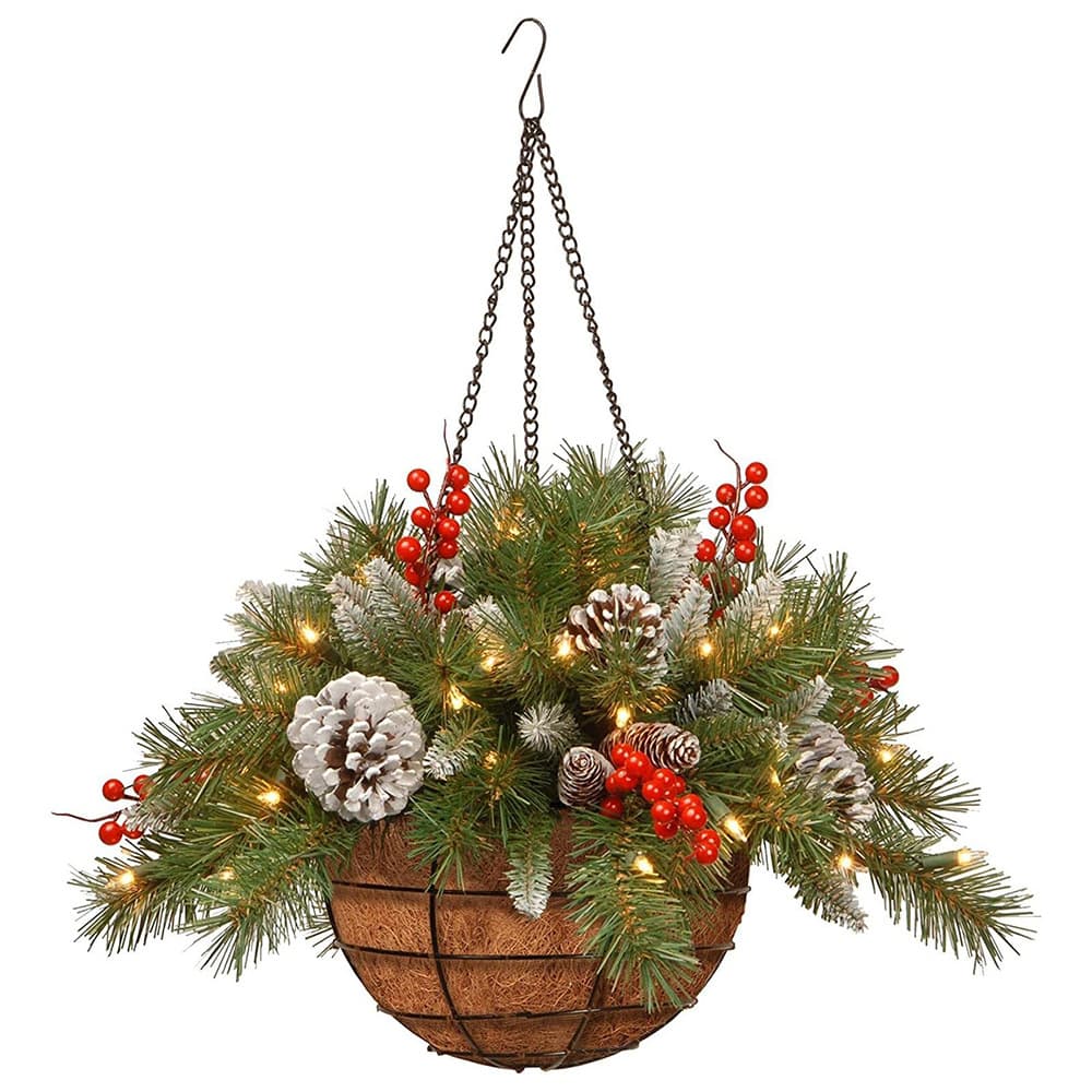 Christmas hanging basket wreath Christmas holiday decorations Christmas wreath European and American home ornaments artificial Christmas hanging baske