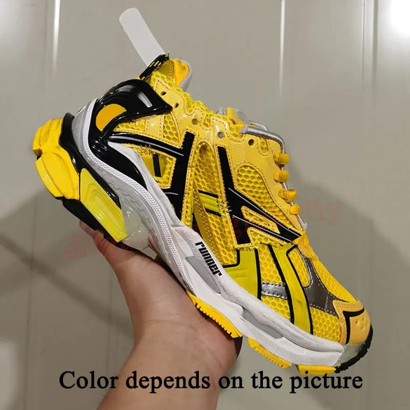 Runner 7 7.5 3 Hommes Robe Designer Graffiti Noir Fluo Vert Bury Cuir Gris Violet Néon Jaune Blanc Femmes Hommes Chaussures