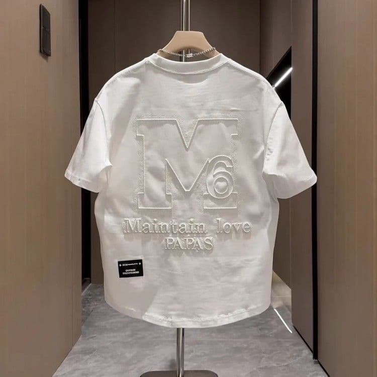 Summer New Men's Embroidered Crew Neck T-Shirt Trendy Brand Cool And Stylish Versatile Casual Short Sleeve Top For Autumn