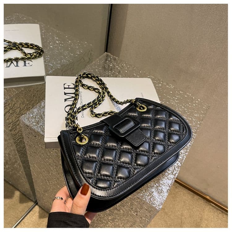 Senior sense diamond lattice chain bag new fashion women's bag texture shoulder bag network Red Cross body bag