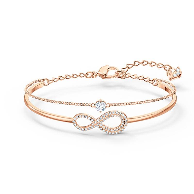 Eternal love eight character double layer bracelet for women with diamonds eight character with diamond two in one bracelet