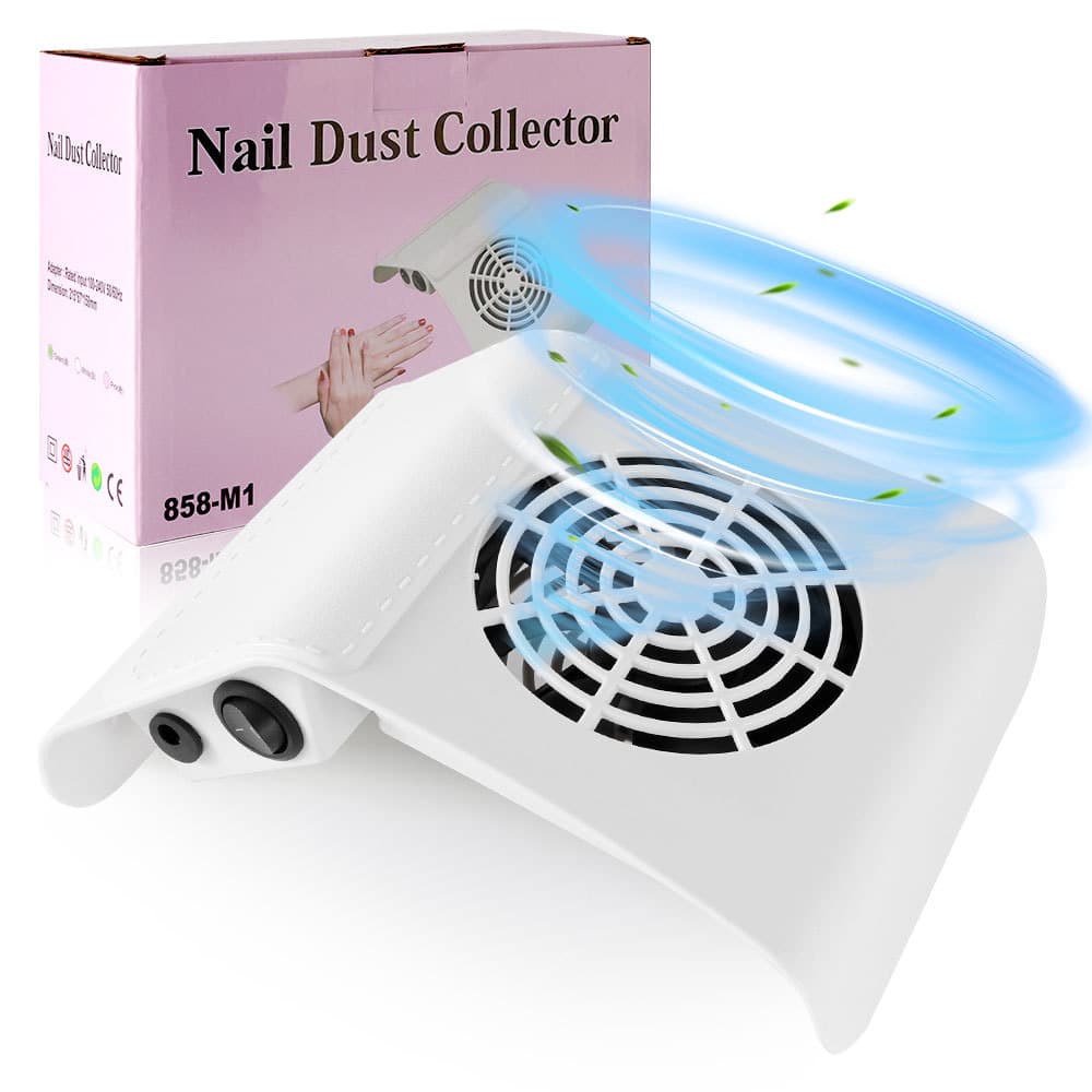 Nail Dust Remover, Powerful Vacuum Cleaner With 2 Dust Collecting Bags, Low-noise Nail Fan Dust Remover, Gel Nail Polishing Dust Remover
