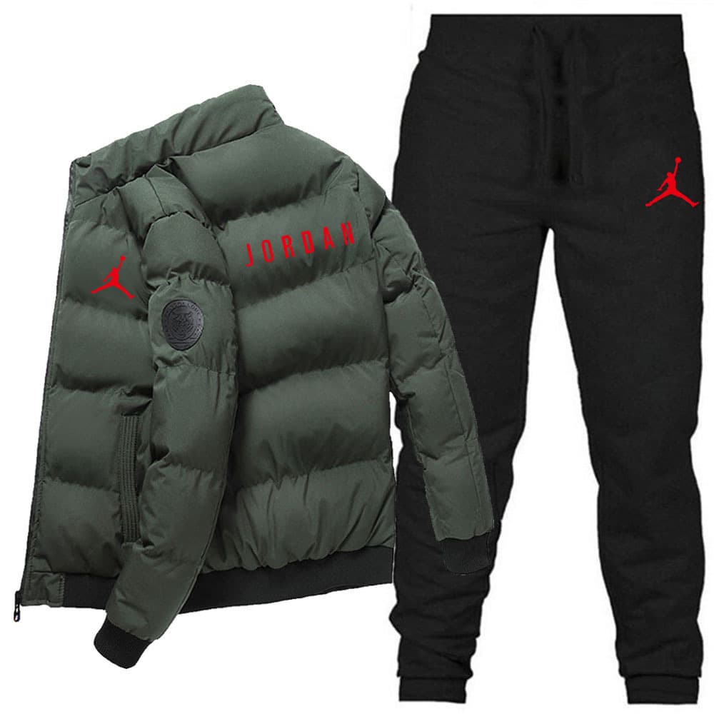 Nouveaux hommes coton veste + pantalon couleur unie imprimé ensemble de sport décontracté
