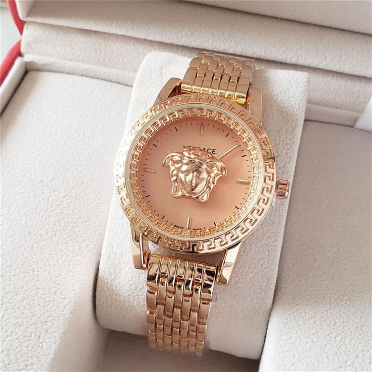 Montre à quartz classique de marque de luxe avec grand logo pour femme, cadeau de Noël