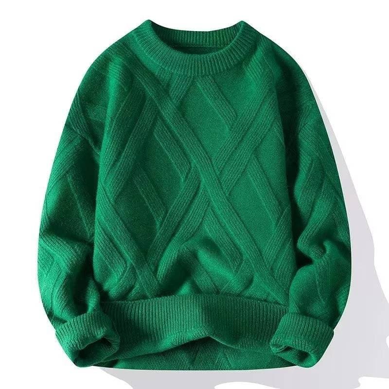 Men's Clothing High End Heavy Sweater Warm Knitted Sweater Bottoming Shirt