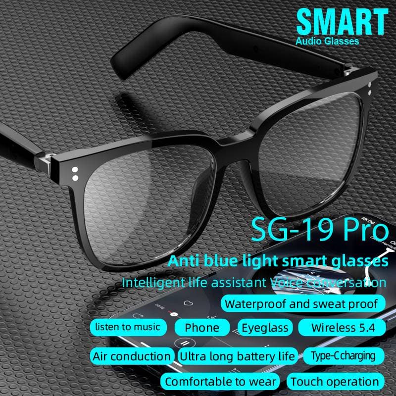 Smart Glasses Open Ear Bluetooth Sunglasses For Men Women Bluetooth 5.4 Smart Glasses Touch Control Music Calling With Replaceable UV Filtered Lenses