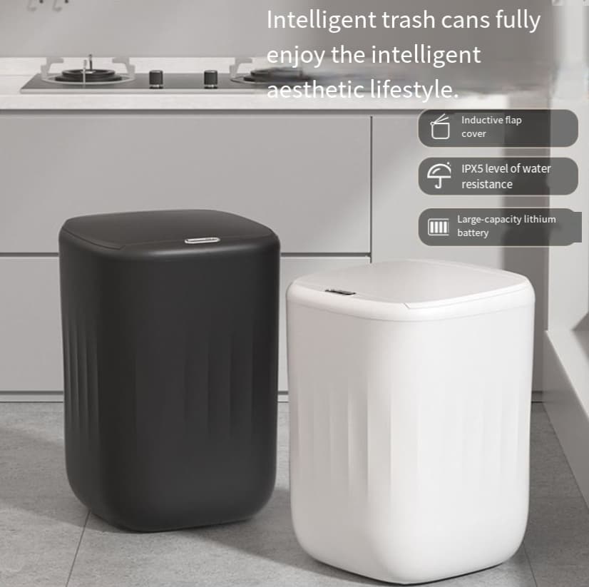 Automatic Induction Trash Can Household Sealed Anti Odor Multi Mode 22L Smart Flip Trash Can