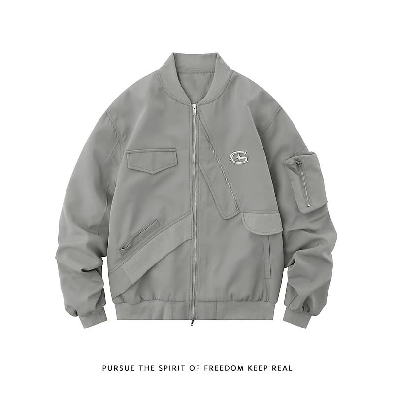 Man's Clothing High Street Pleated Patchwork Design Sense Baseball Jacket Flight Jacket Men And Women Retro Loose Niche