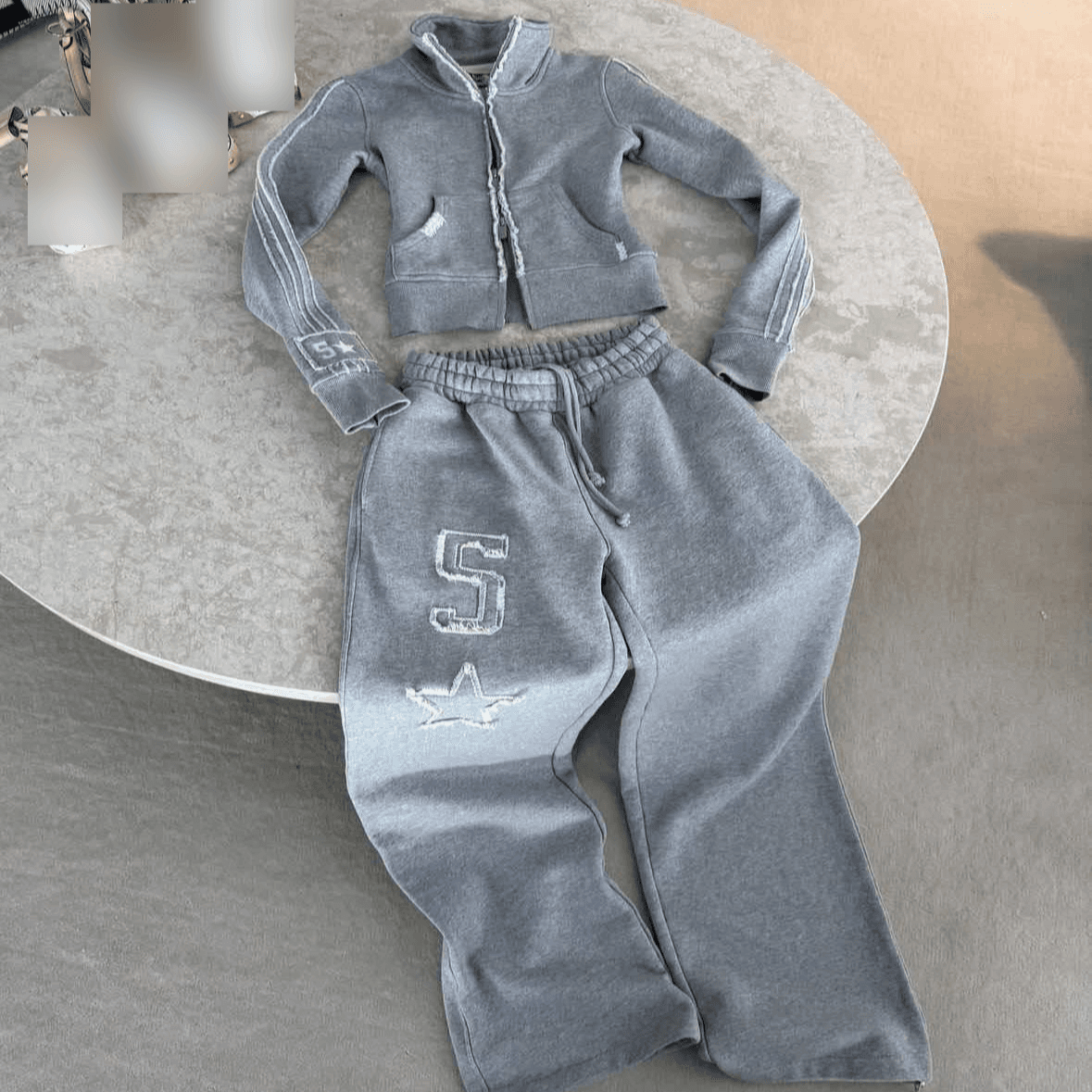 Women's Clothing Y2k Hip Hop Short Cardigan Hoodie Sweatshirt Street INS Hot Girl Loose Long Sweatpants Suit