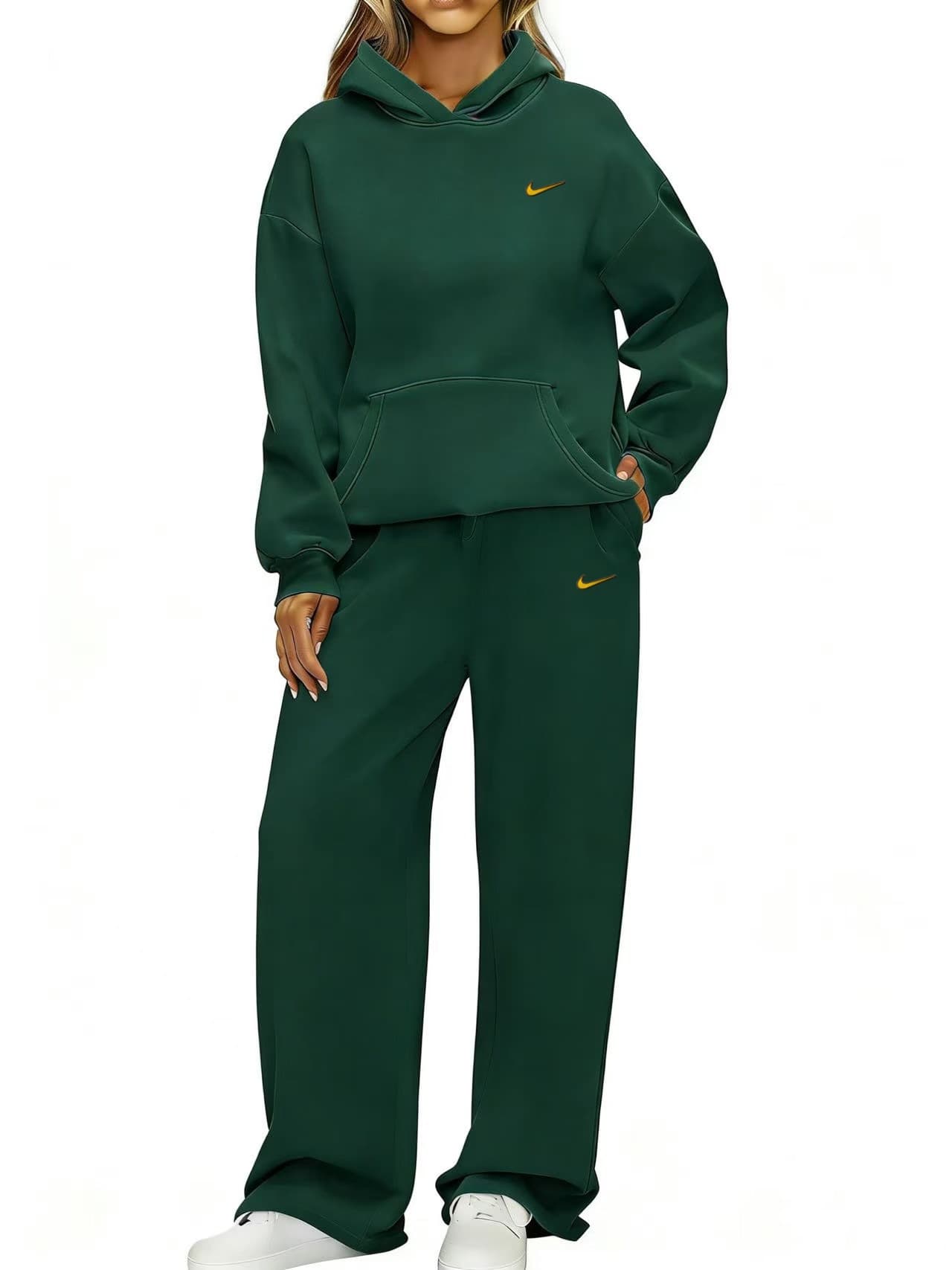 Ensemble 2 pièces Nike pour femme : sweat à capuche oversize et pantalon large, survêtement décontracté à manches longues et capuche.