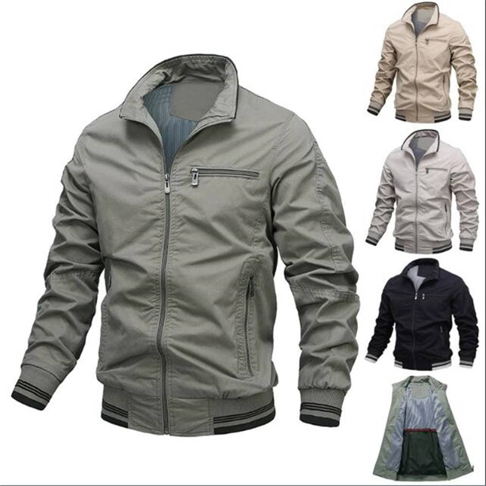 New Product 2025 Fashion European-USA Style Outerwear Men's Cotton Stand Collar Long Sleeve Jacket M-6XL