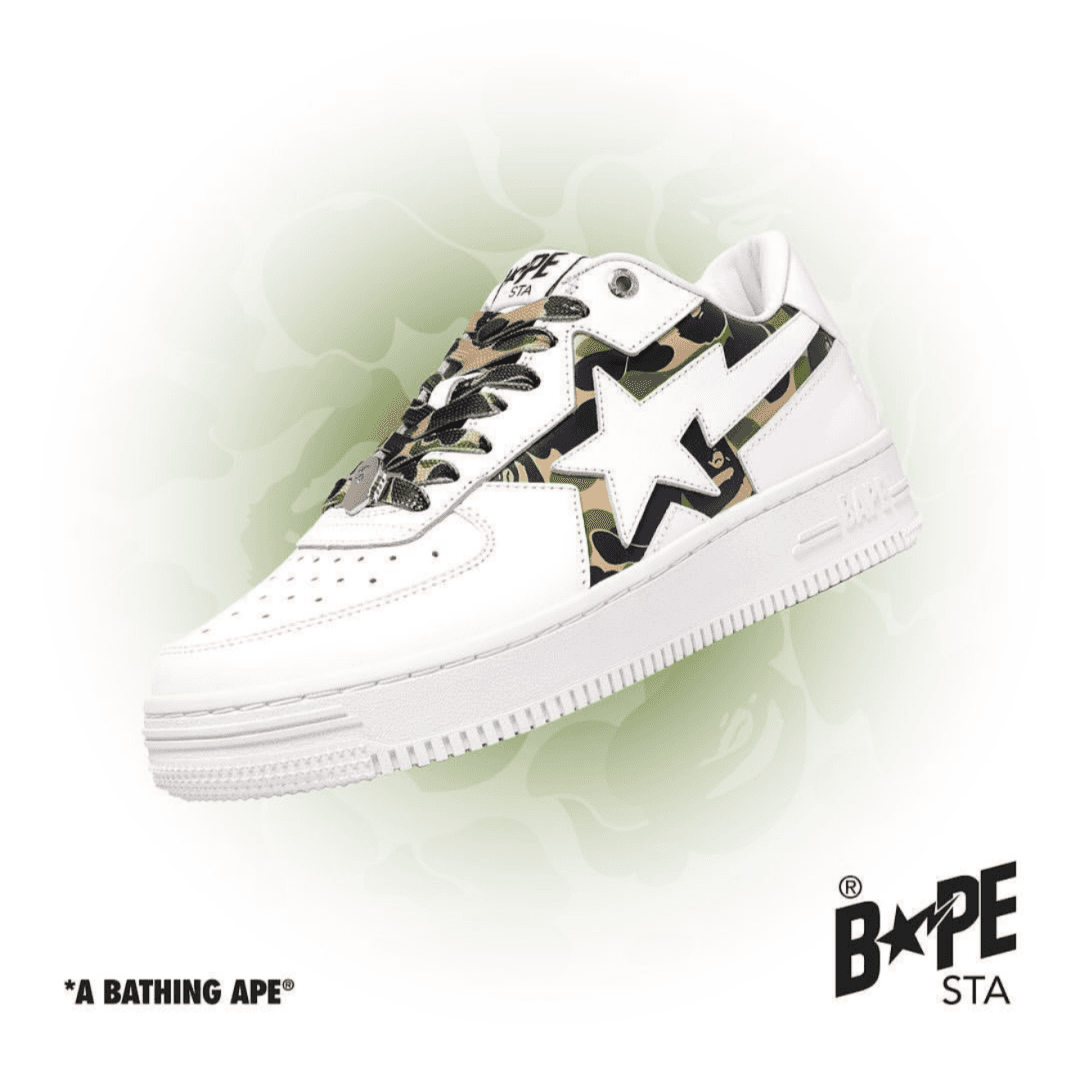 A BATHING-APE Classic Lacquer Leather Double Splicing Trendy Fashion Board Shoes Air Force No.1 Board Shoes Men's And Women's Same Style