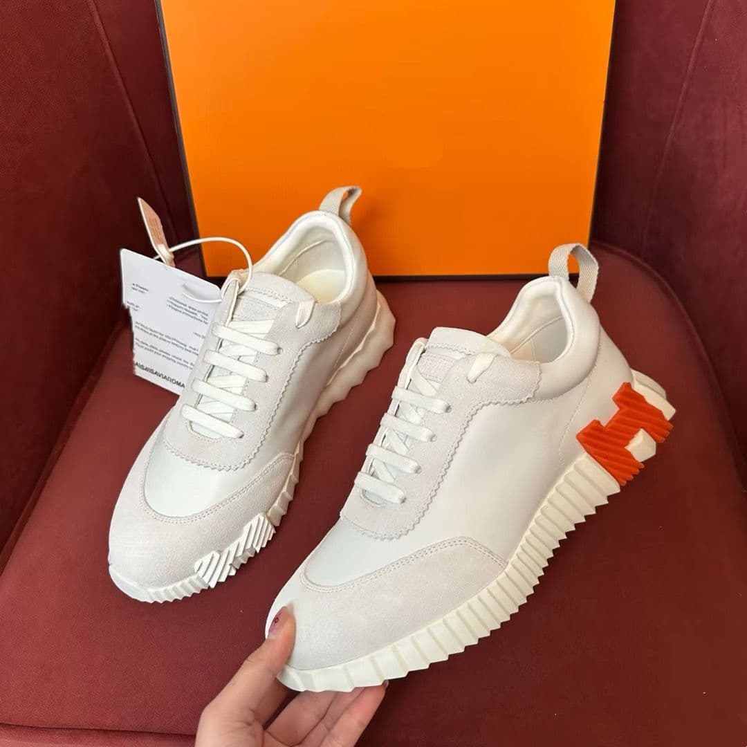 Version cuir de vache ~ Baskets blanches à blocs de couleurs H pour femmes 2025 Nouveau cuir véritable bout rond à lacets plat décontracté coupl