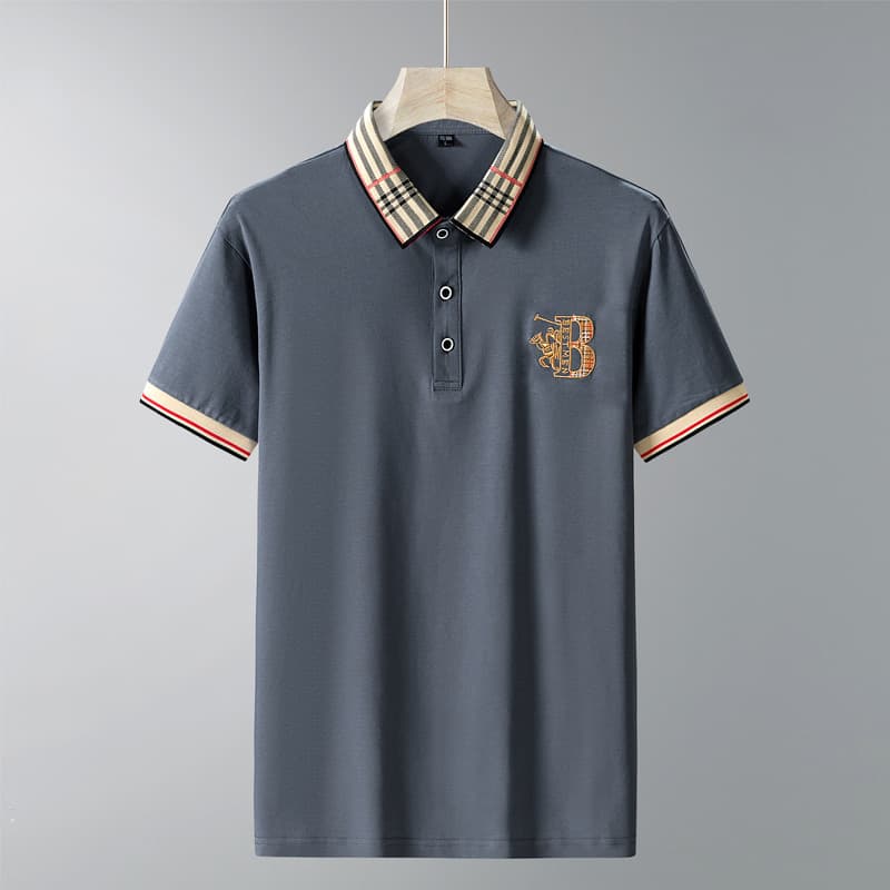 T-shirt polo d'été Binjie en coton de haute qualité pour homme, coloris uni, brodé.