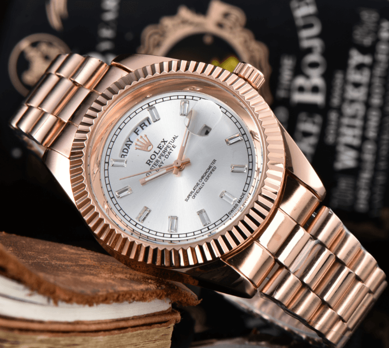 Montre de luxe pour homme, bracelet en acier, style business, double date, collection Executive.