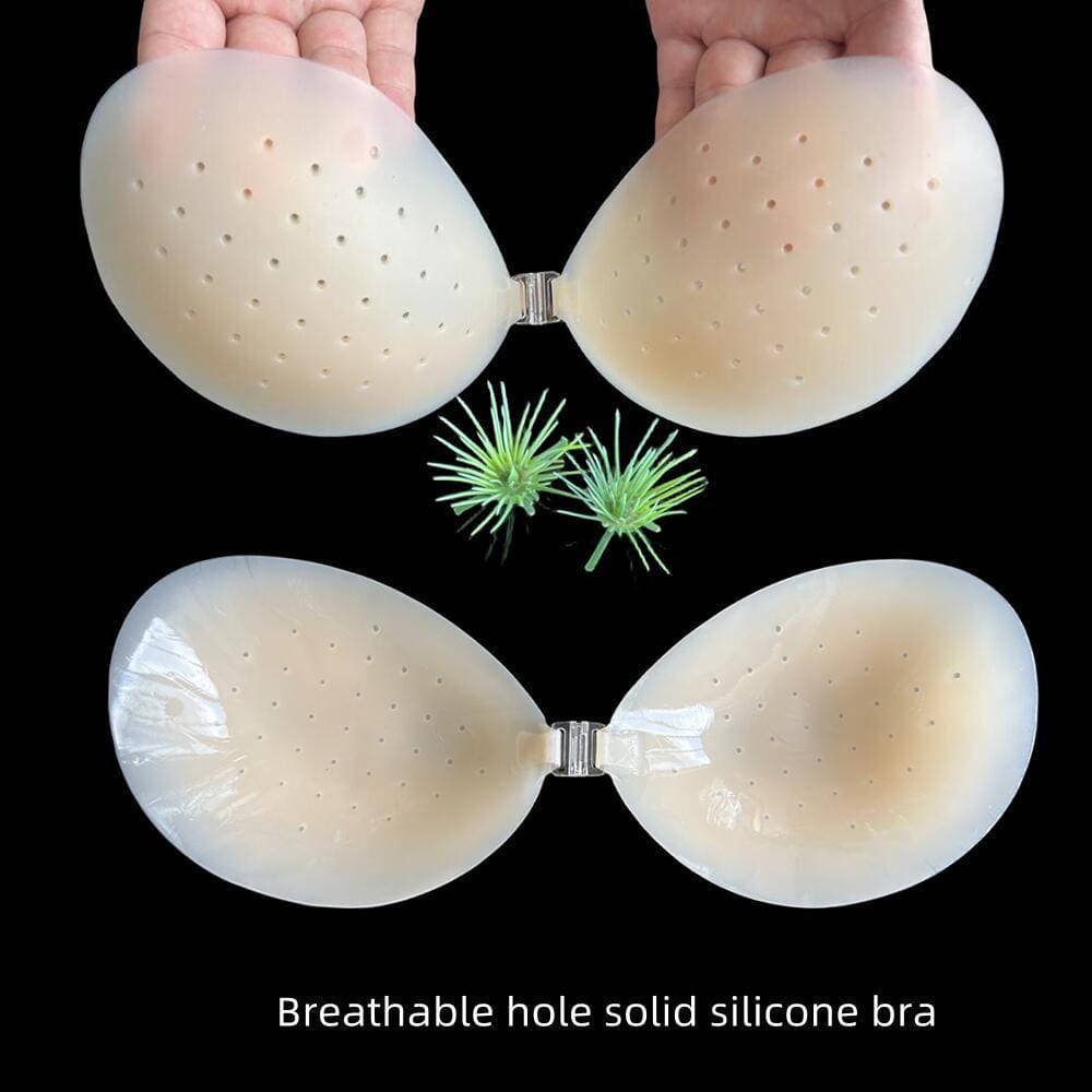 solid silicone bra breathable hole ultra-thin ultra-light self-adhesive round cup solid silicone bra bra patch