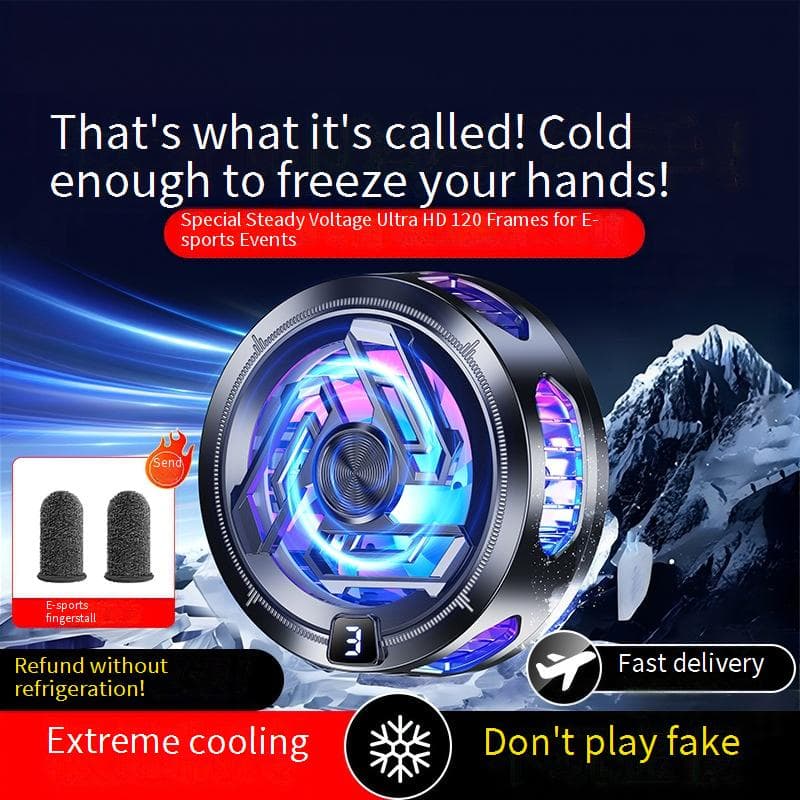 Magnetic Phone Cooler - Semiconductor Cooling Pad With 25dB Quiet Fan & RGB Light (Black)​​