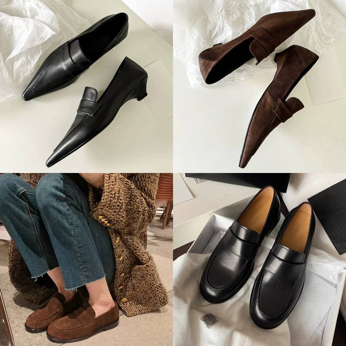 Women's Shoes Slip-On Loafers – Mallet Color Block Heeled Shoes (Chic & Effortless)