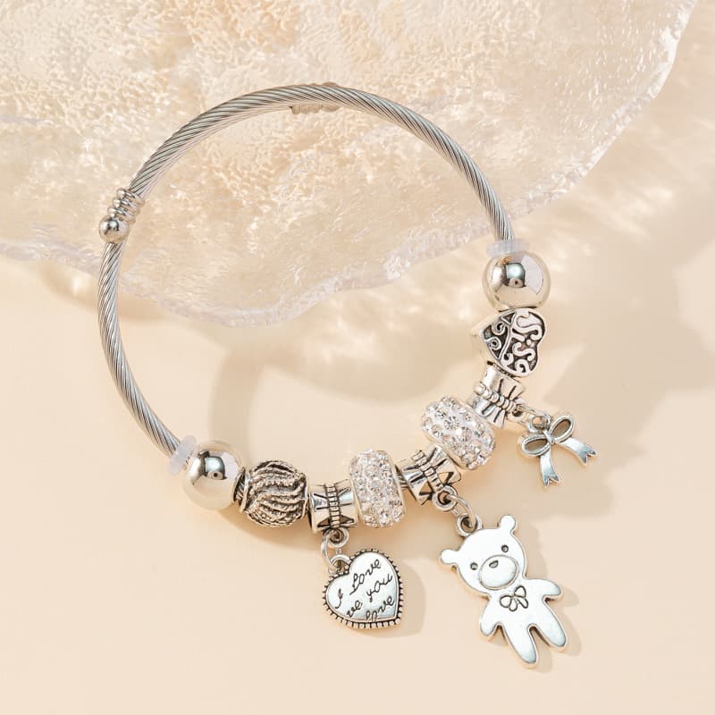 Panjia Bracelet DIY beaded bracelet multi element stainless steel copper alloy rhinestone fashion jewelry