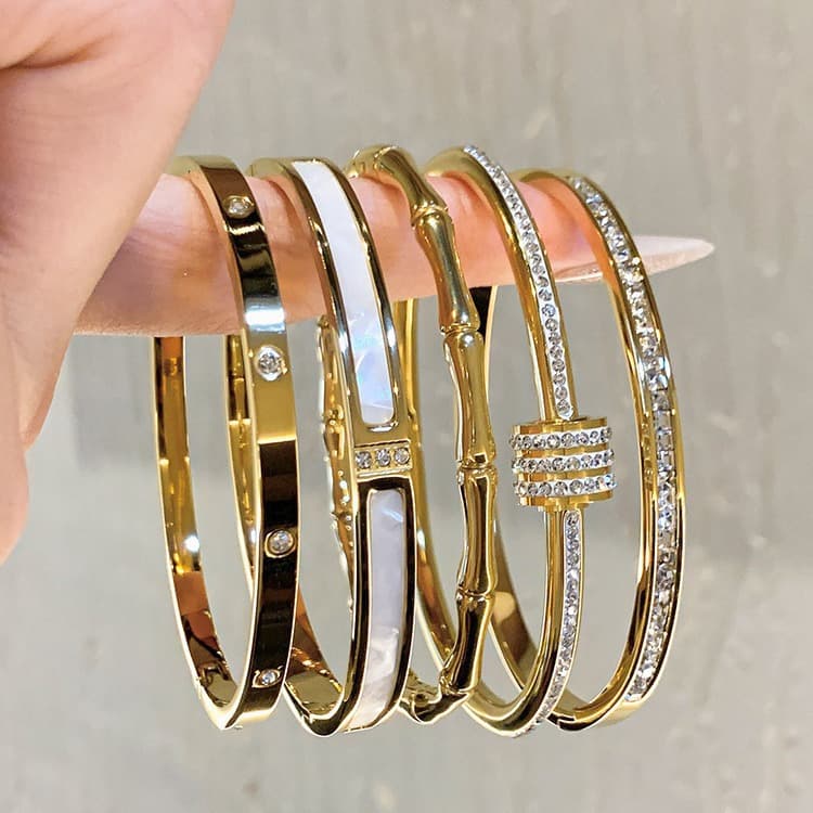 Titanium Steel Bracelet For Women, High-End Feel, Non-Fading Bangle, Starry Sky, Slim Waist Bracelet, Couple Jewelry