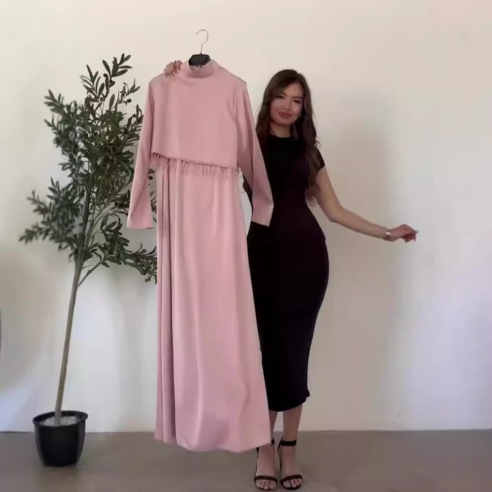 Women's Clothing New Fashion Sleeveless Dress Short Loose Long Sleeved Top Two Piece Suit