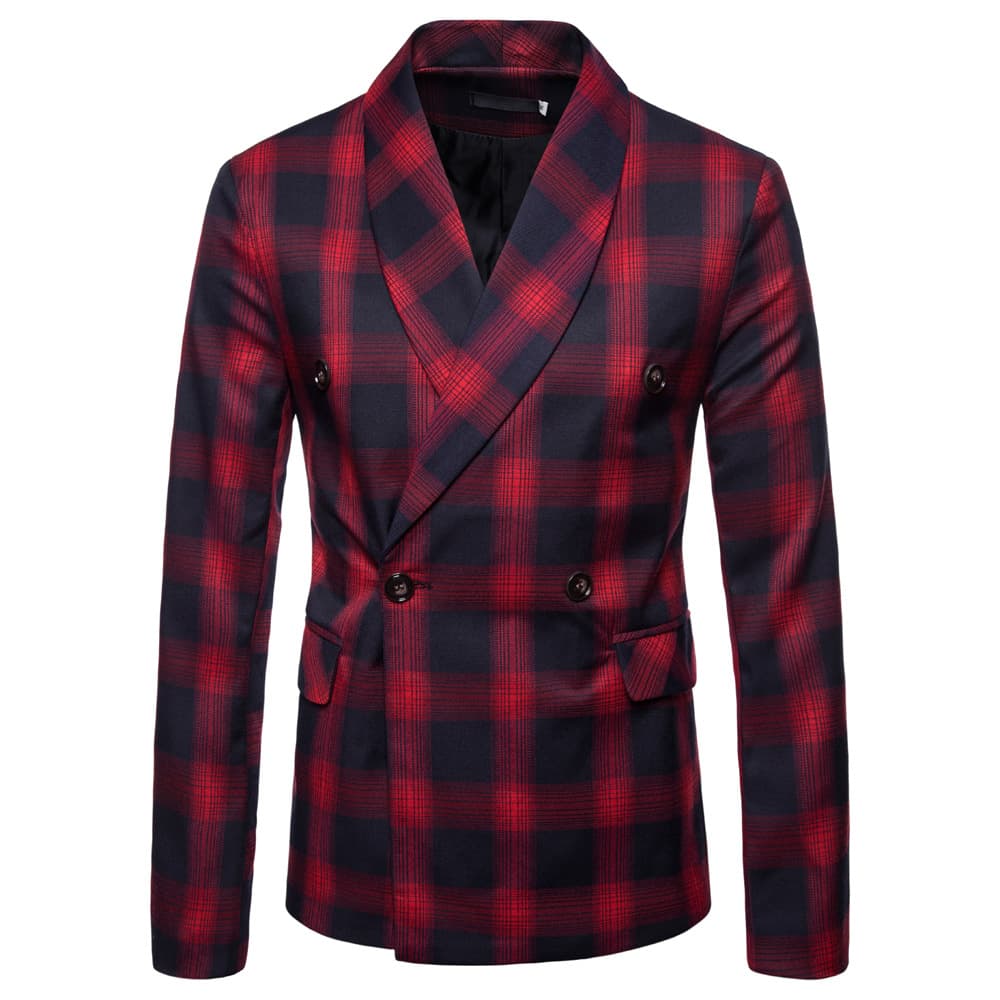 Man's clothing Men's suit Fashion chequered men's suit jacket for men and gentlemen