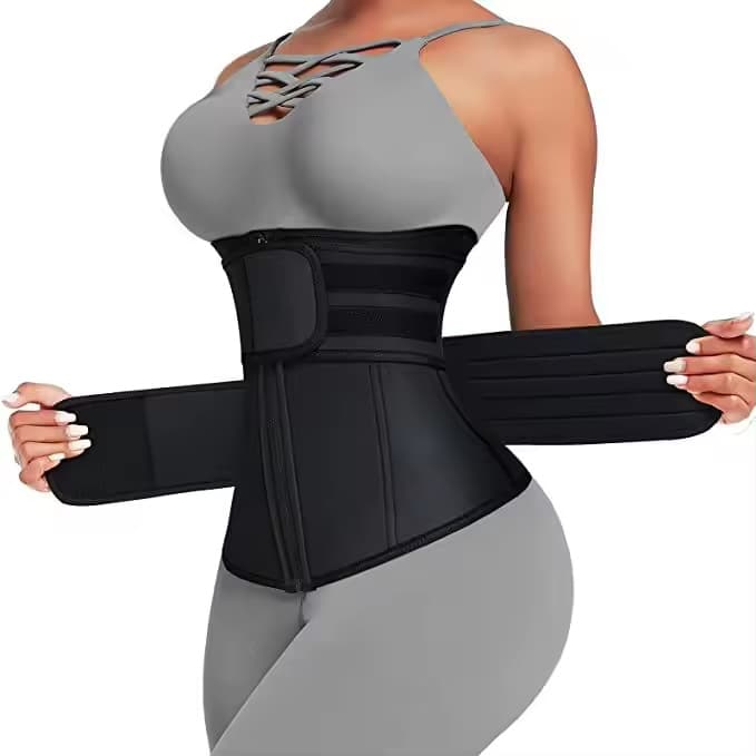 Women's Intimates Sports Sweat Postpartum Body Shaping Double Belt Zipper Type Abdomen Waist Belt Shaping Trainer