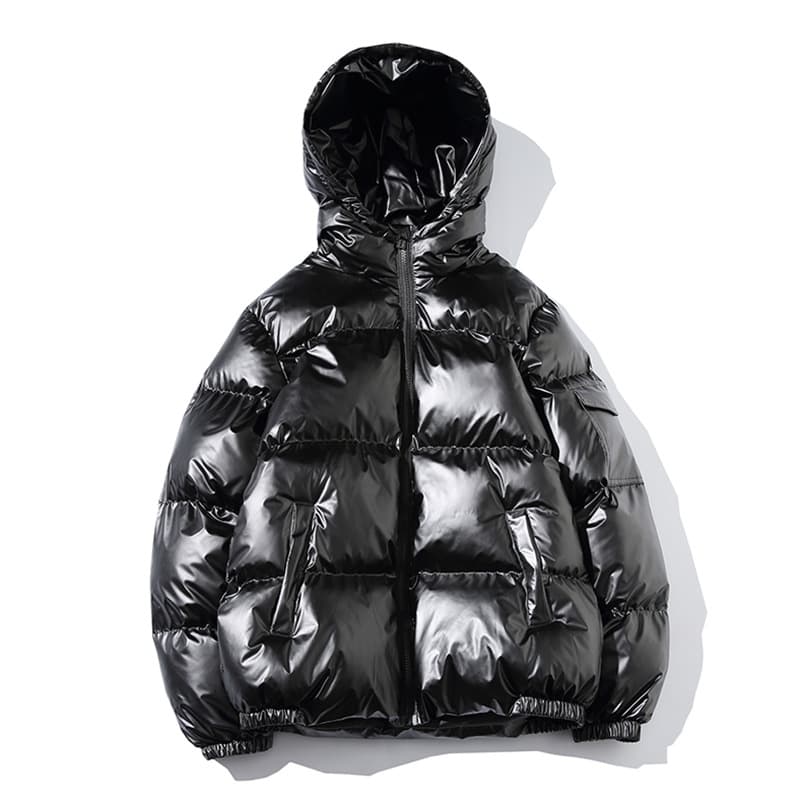 Men's Clothing Cotton padded Jacket for Men Teenagers Short Large Size Hooded Cotton padded Jacket Trendy Loose Shiny Cotton padded Jacket for Men