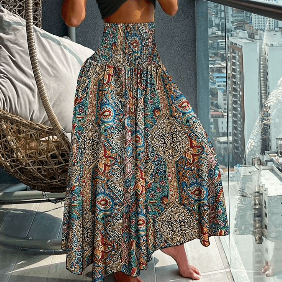 Women's Hot Summer Fashion High-waisted Slim Print Dresses For Women