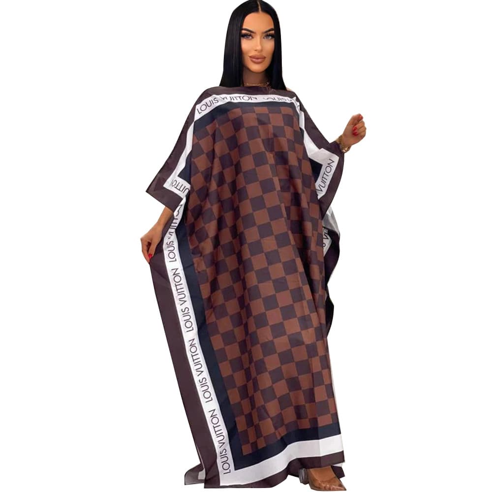 Robe ample imprimée à col rond pour femme