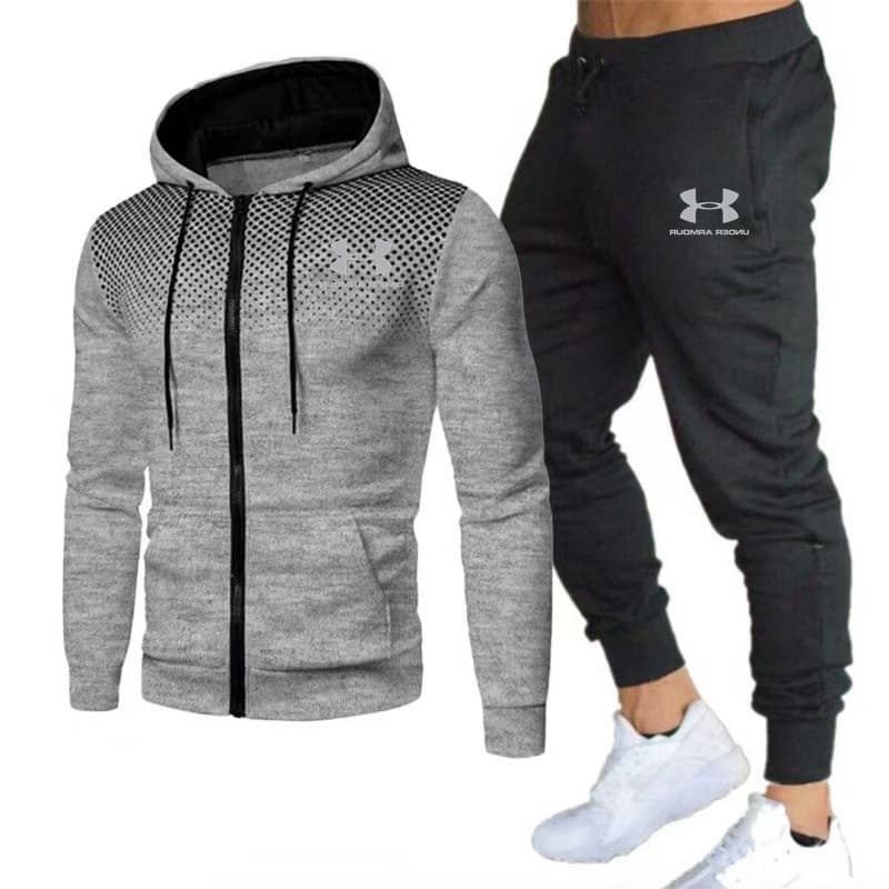 Ensemble de sport pour homme 2026 : sweat à capuche et pantalon deux pièces.