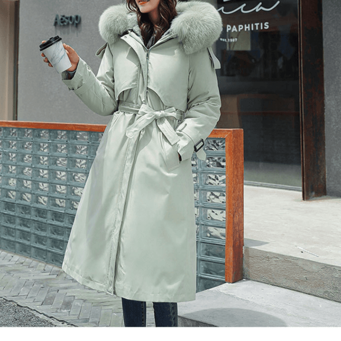Women's Clothing Wear To Overcome Cotton-Padded Long Fashion Over The Knee One Coat Three Wear Cotton-Padded Clothes