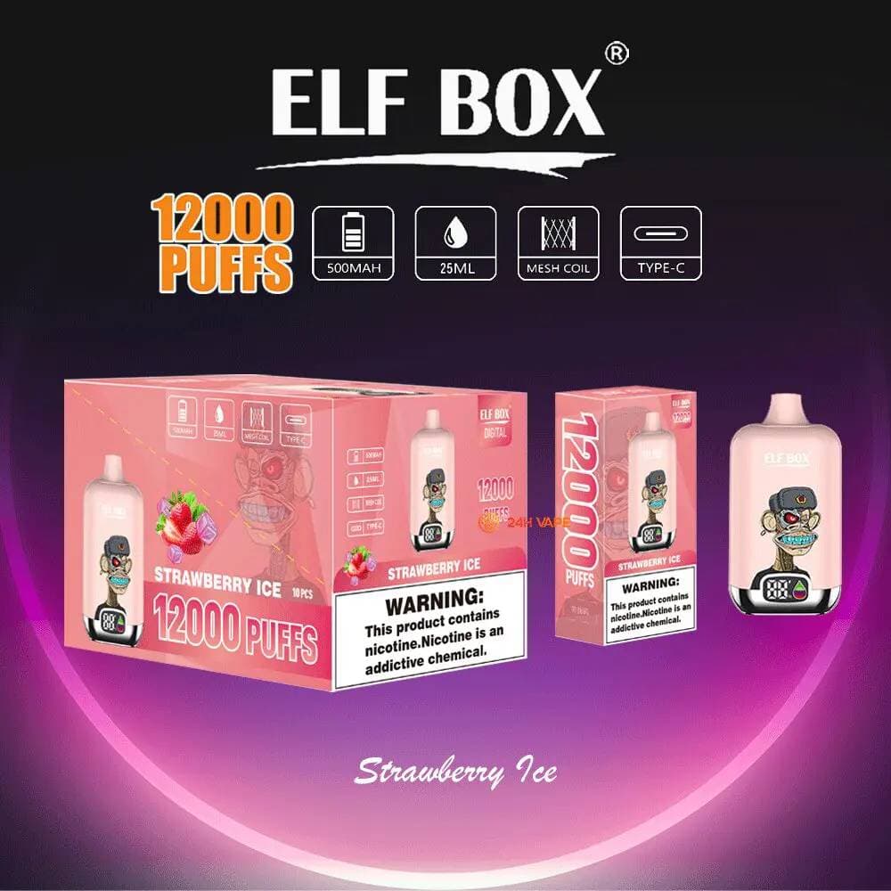ELF BOX 12000 Vape électronique jetable Digital Puff 12k (1 pièce) avec affichage numérique