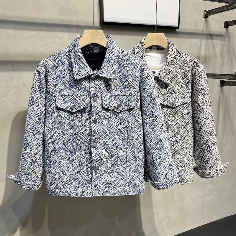 Men's Clothing New spring and autumn large size design personality jacket men's loose handsome casual lapel denim jacket