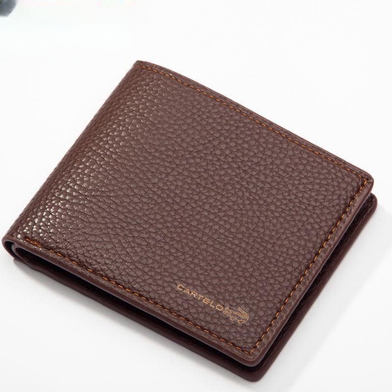 Portefeuille en cuir classique d'affaires court pour hommes