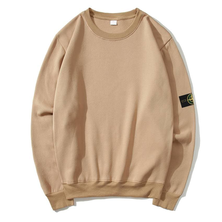 Vêtements de sport tendance pour hommes Vêtements de sport amples et décontractés pour hommes Couleur unie Col rond Manches longues