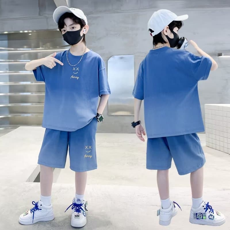 Kid's Clothing Boys summer suits 2024 new children's short-sleeved summer handsome internet celebrity street style summer two-piece suits