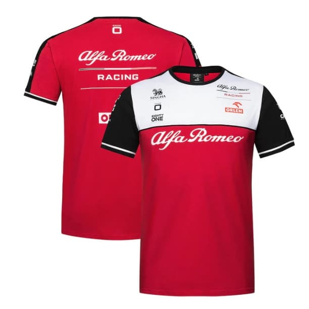 2023 New F1 Racing T-shirt Alfa Romeo Team Round Neck Summer Men's Short Sleeve