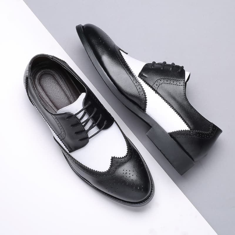 Men’s Shoes casual leather shoes round toe men's dress single shoes