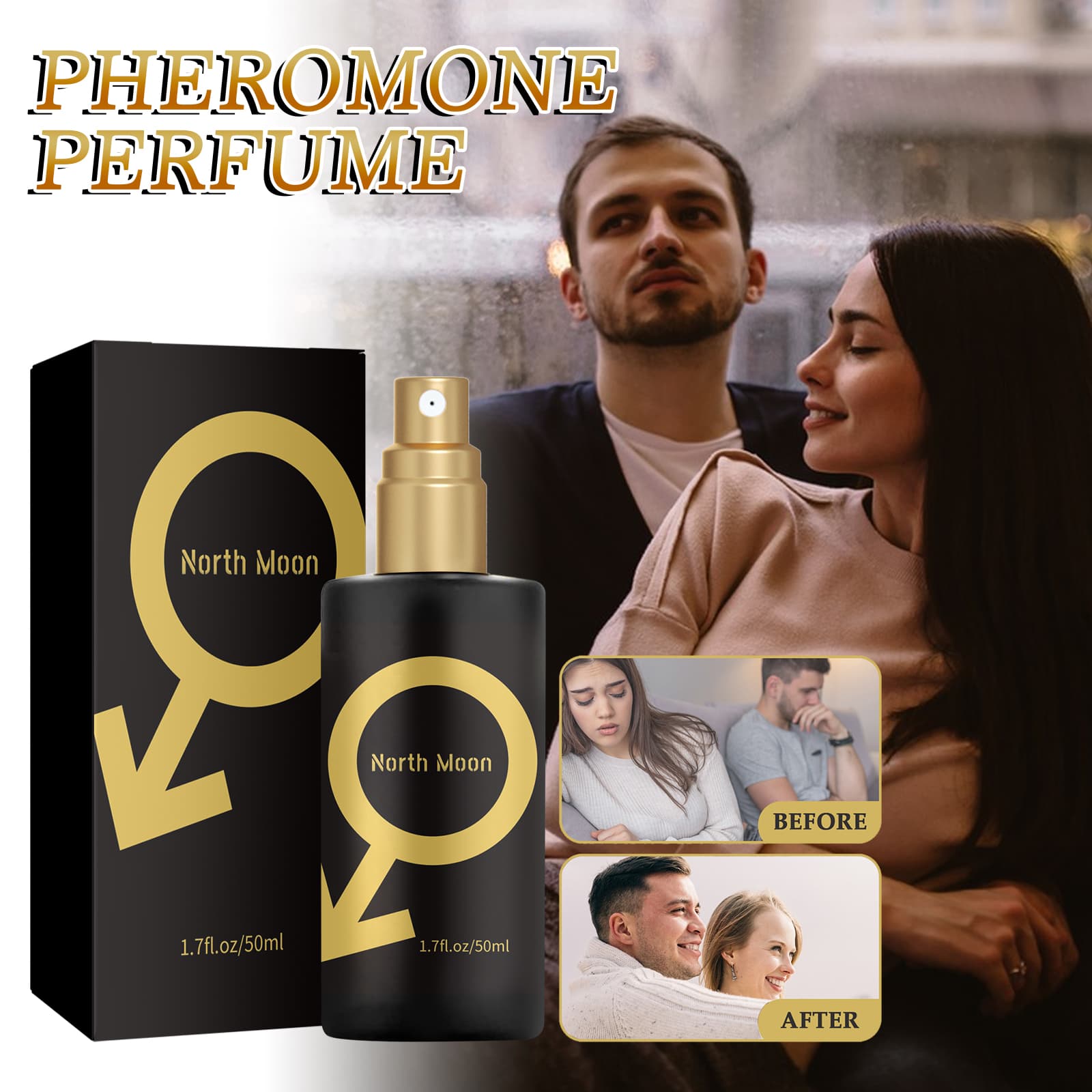 North Moon Fragrance, Fresh Stay Fragrance Deodorizing Odor Lasting Niche Light Fragrance Couples Dating Atmosphere Perfume